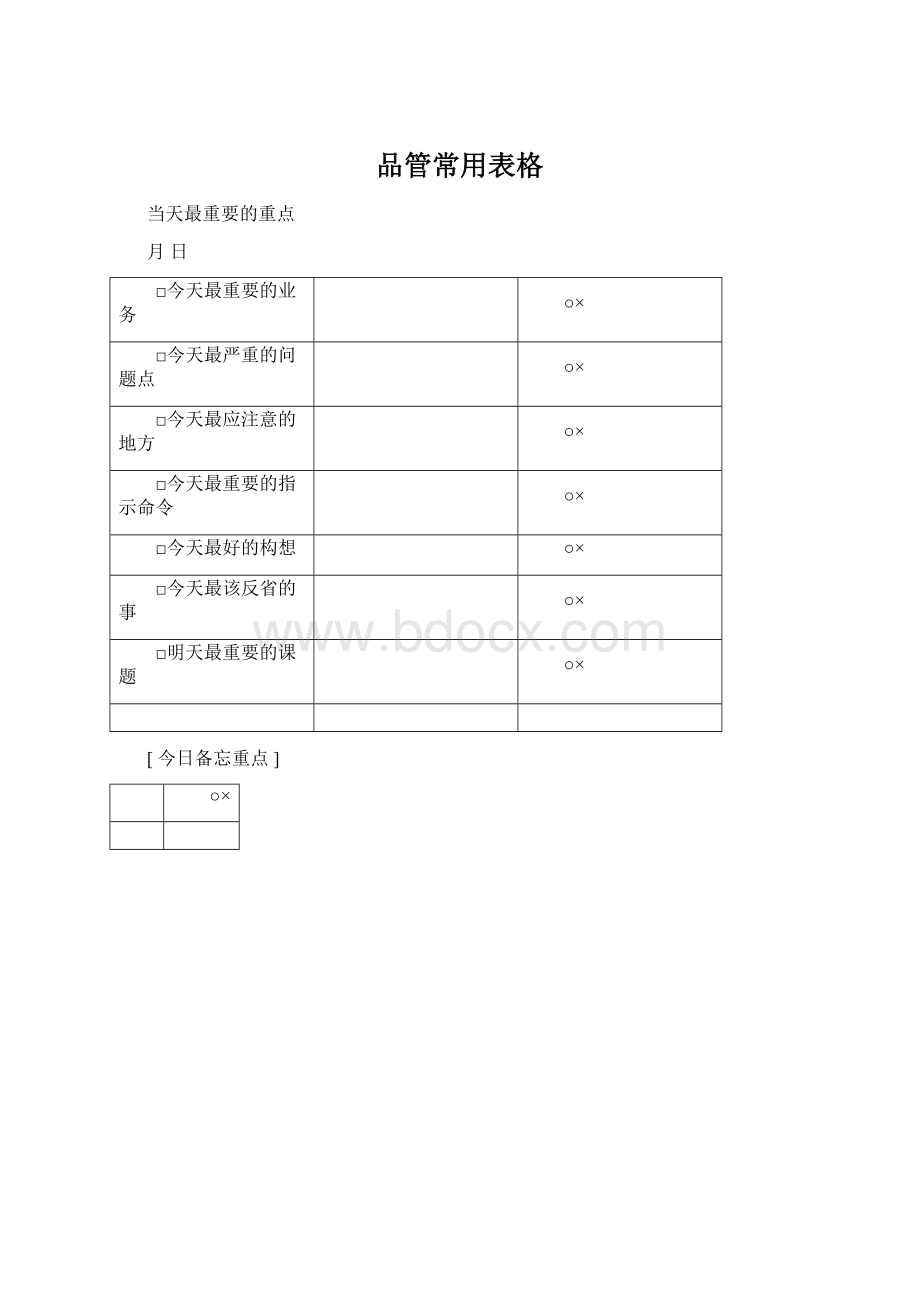 品管常用表格.docx_第1页