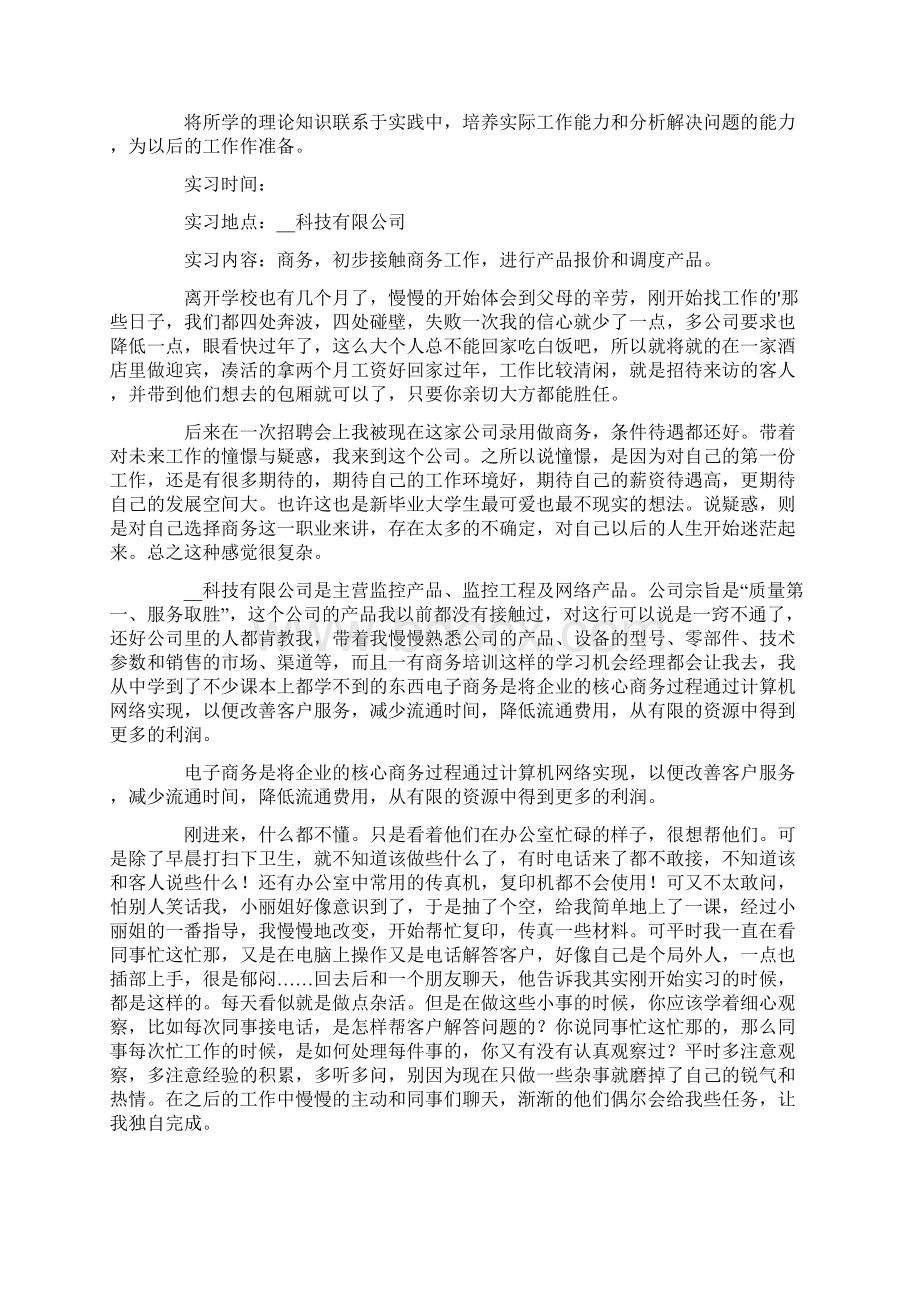 电子商务专业毕业实习报告3篇.docx_第3页