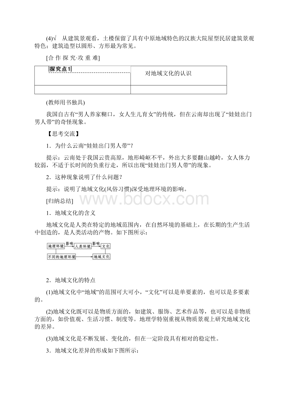 新教材 高中地理人教版必修二学案第2章 附2 地域文化与城乡景观 Word版含答案Word文件下载.docx_第3页