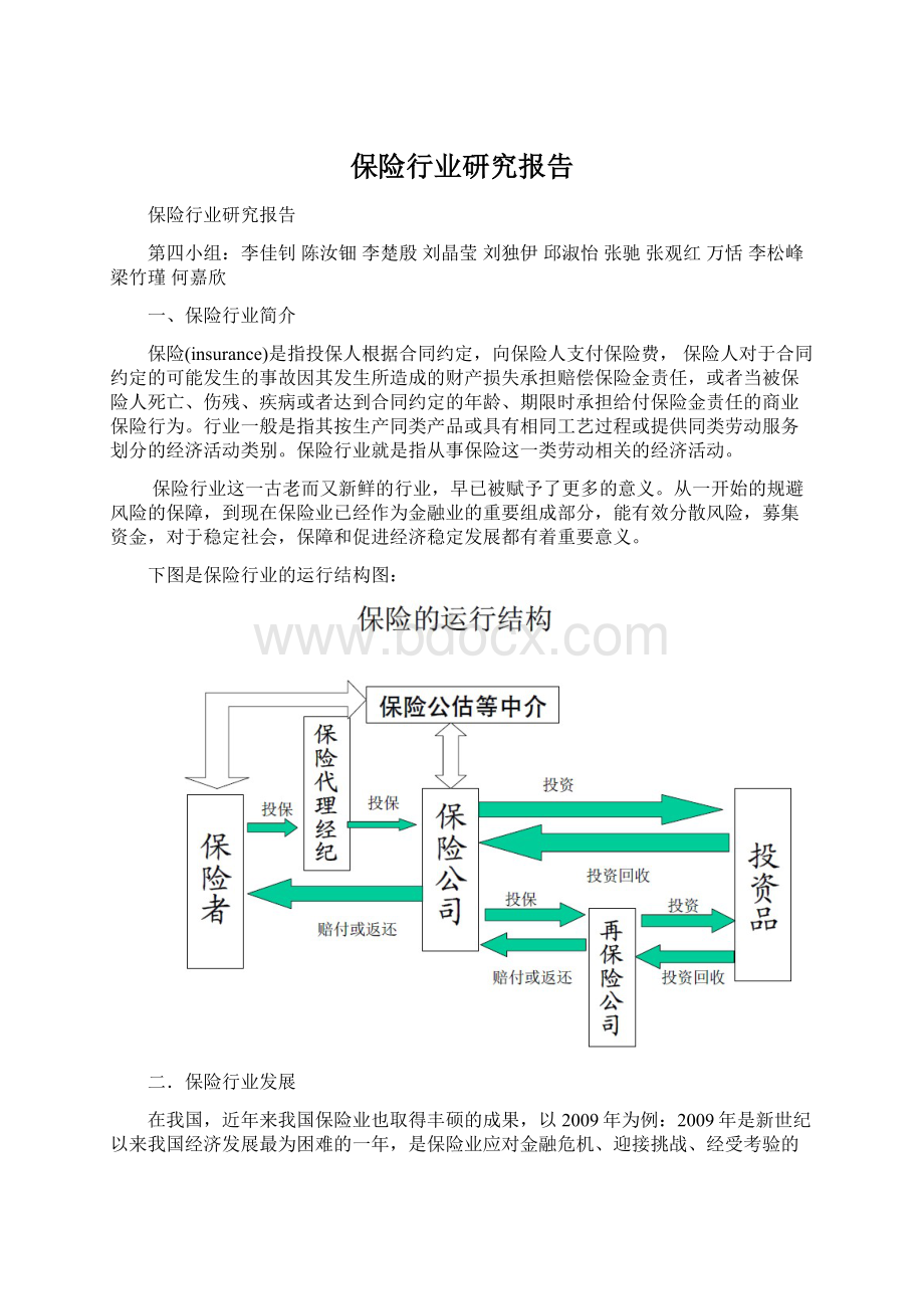 保险行业研究报告Word文档格式.docx