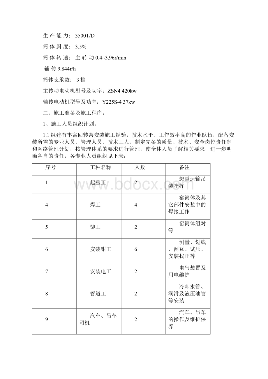 回转窑技术安装施工方案.docx_第2页