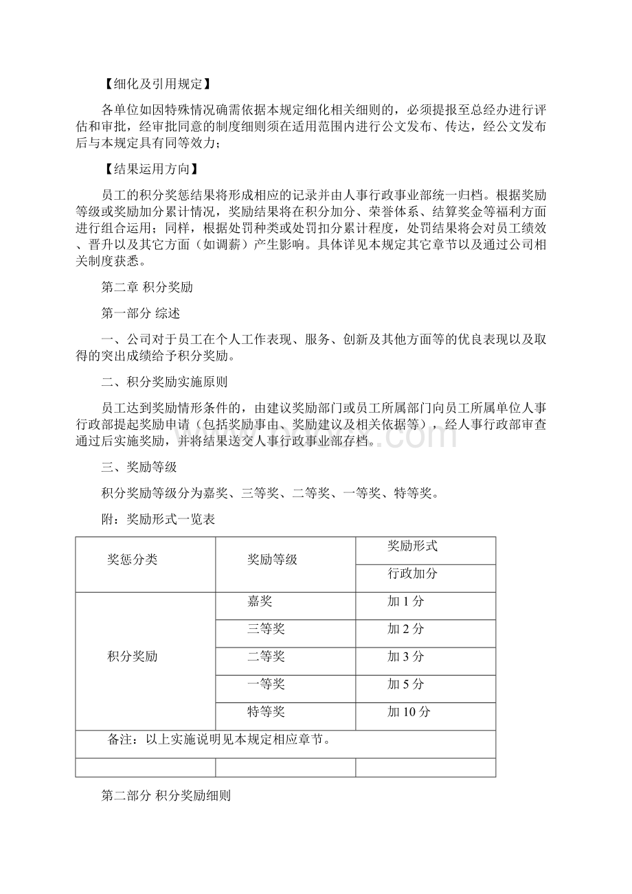 集团积分奖励与处罚管理规定Word文档格式.docx_第2页