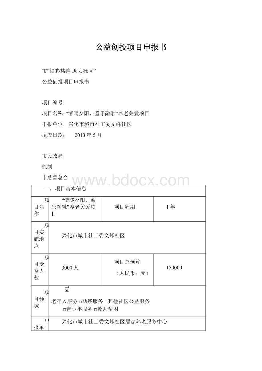 公益创投项目申报书.docx