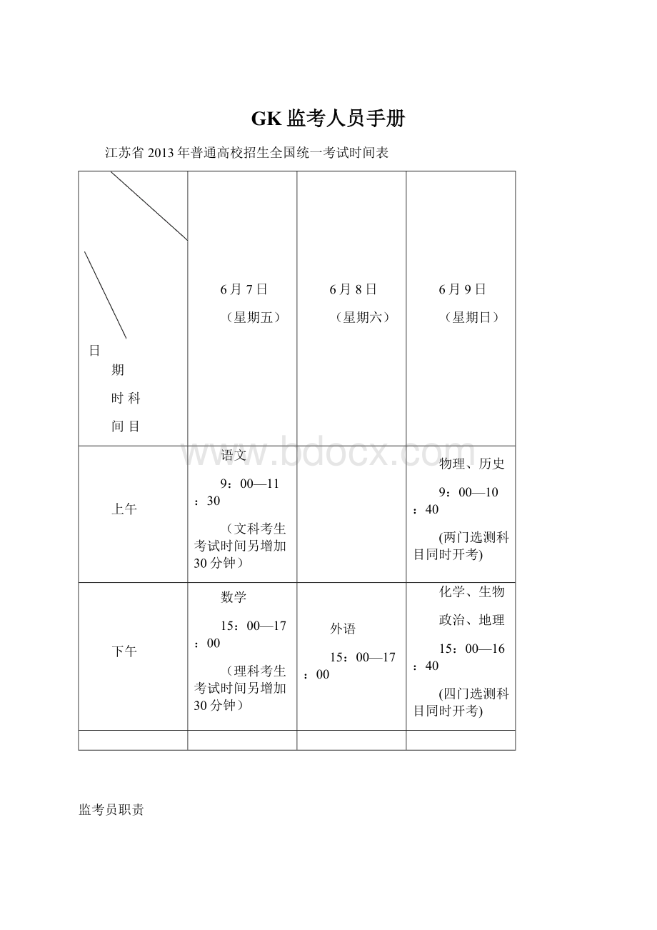 GK监考人员手册Word下载.docx