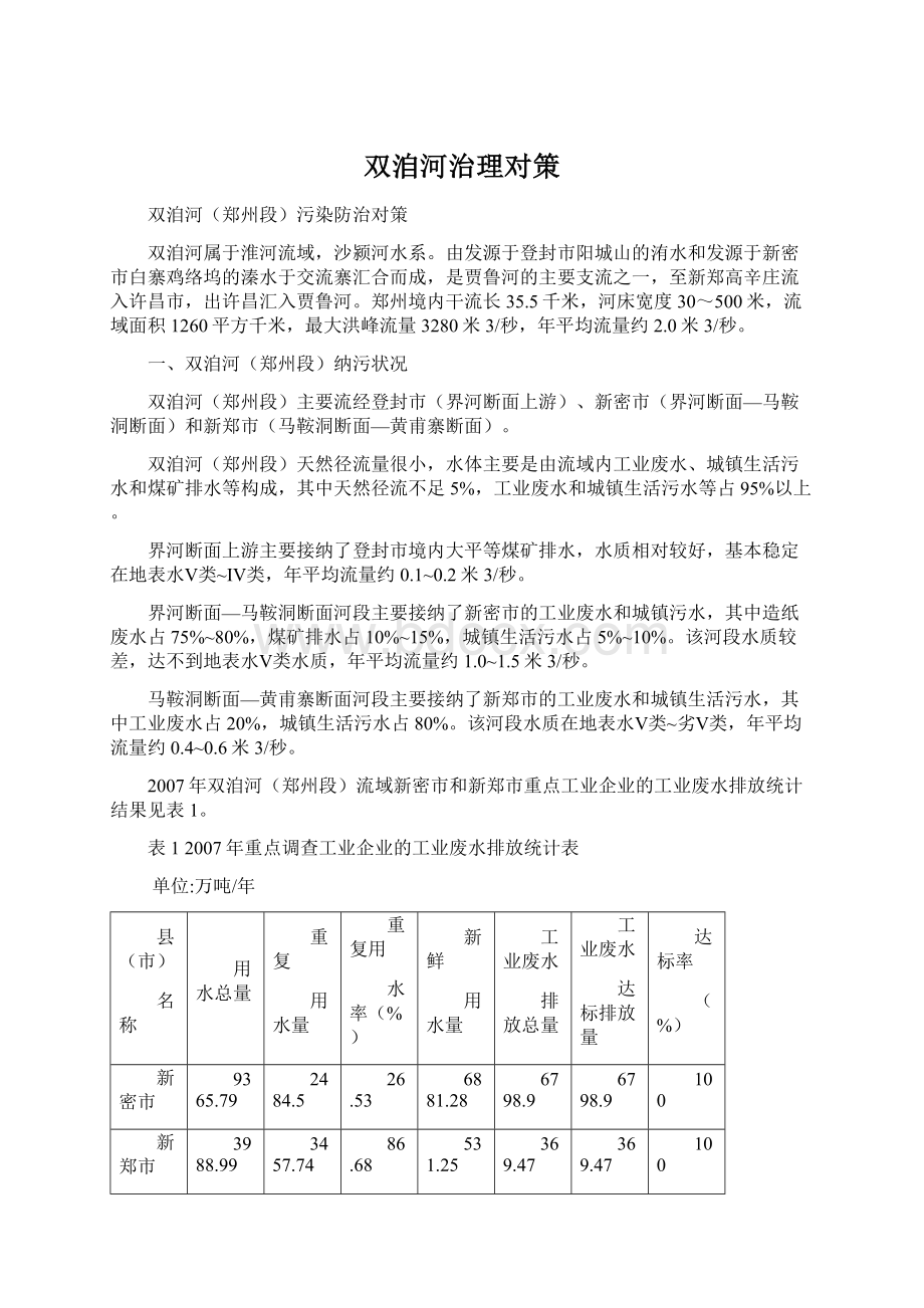 双洎河治理对策Word下载.docx_第1页