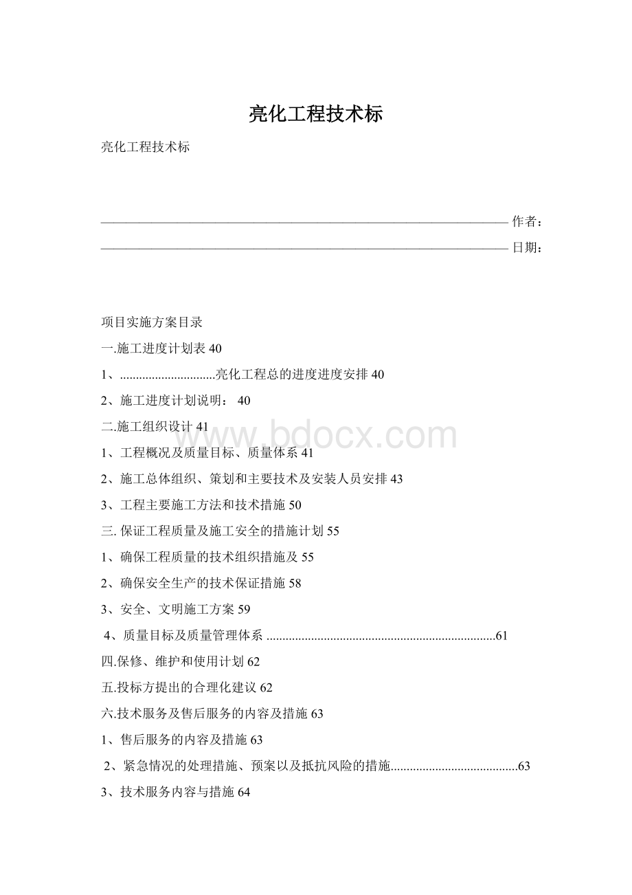 亮化工程技术标Word格式文档下载.docx