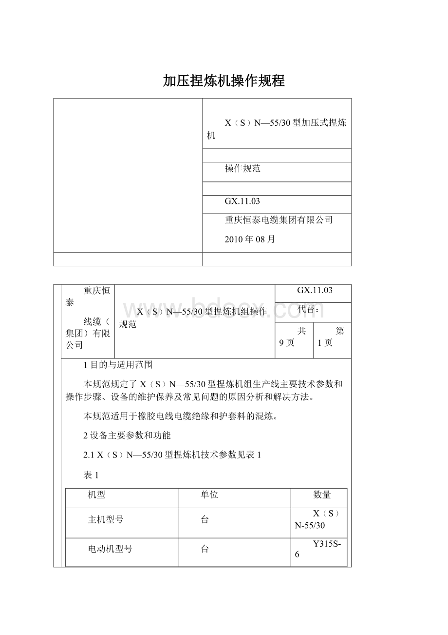 加压捏炼机操作规程.docx_第1页