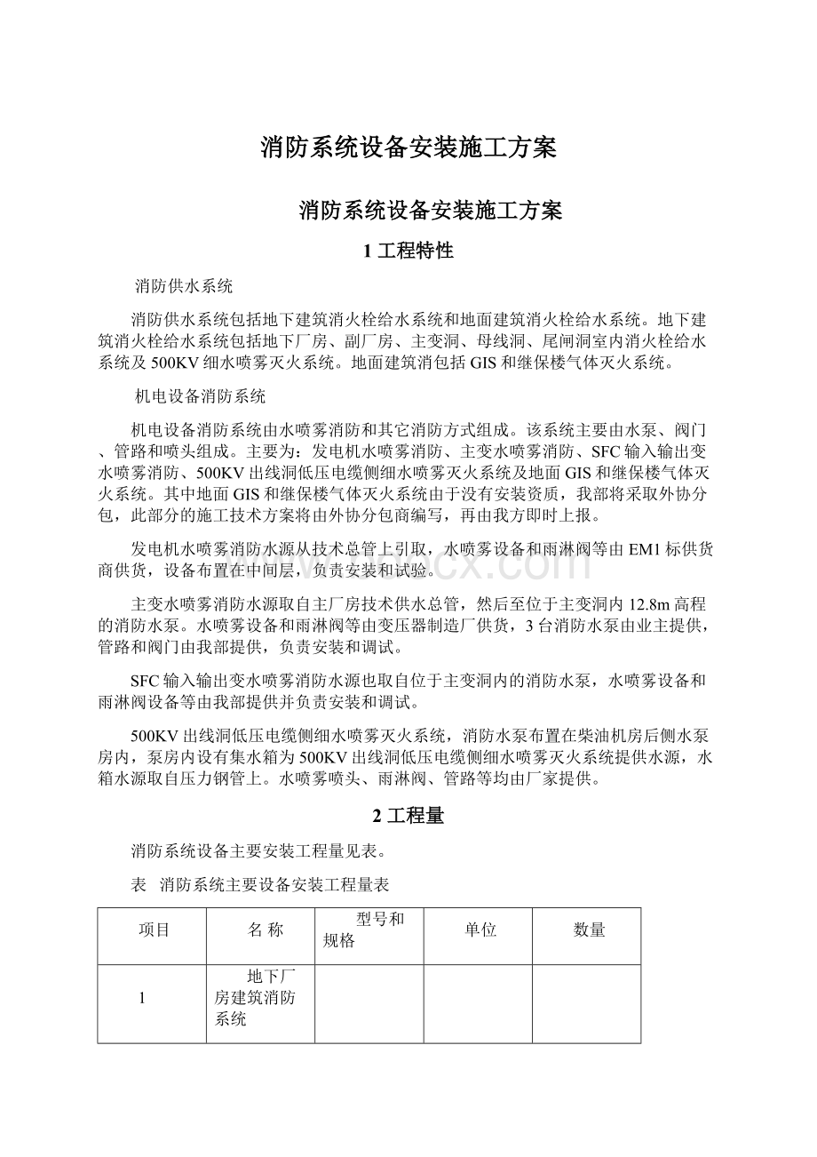 消防系统设备安装施工方案.docx_第1页