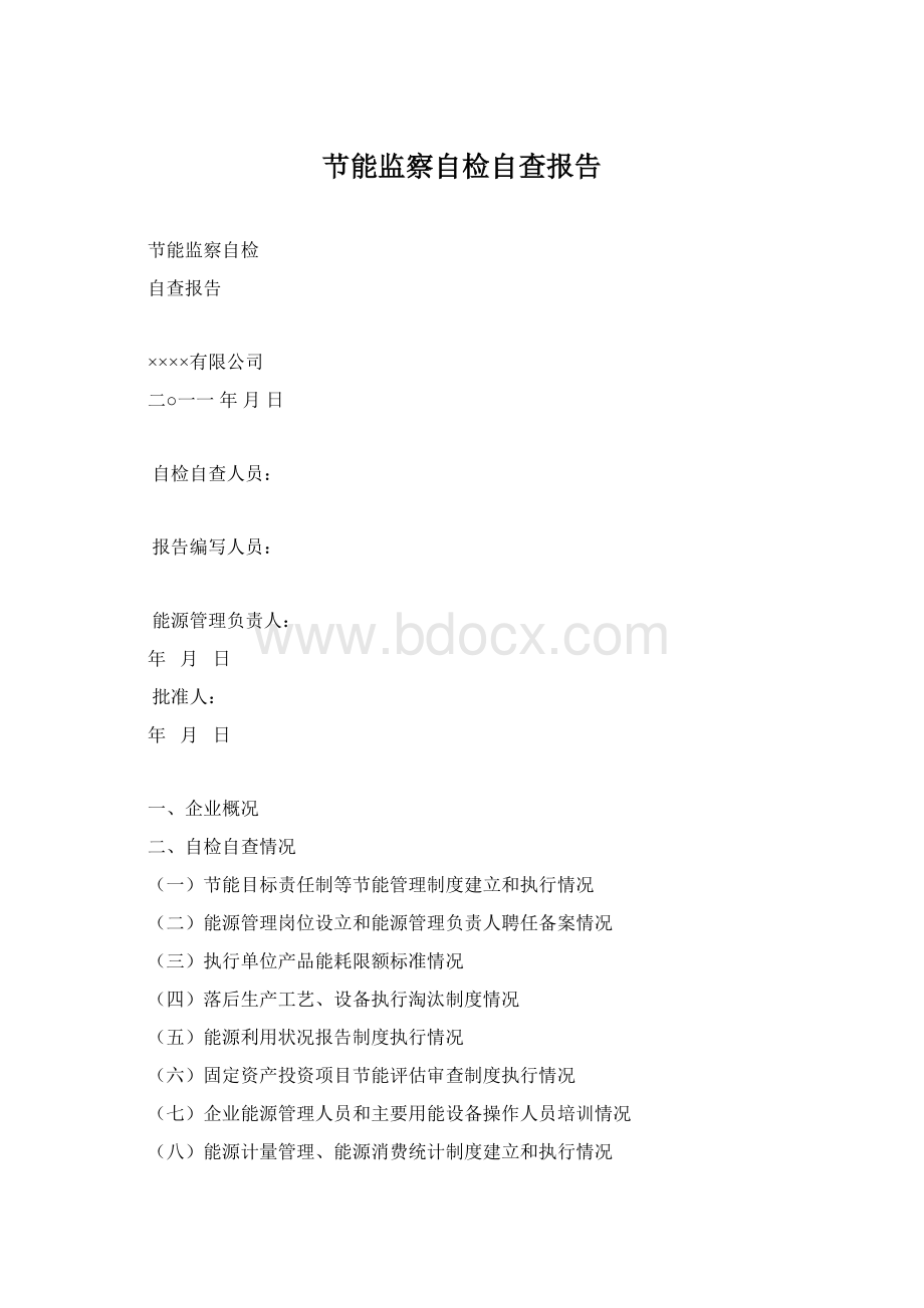 节能监察自检自查报告.docx