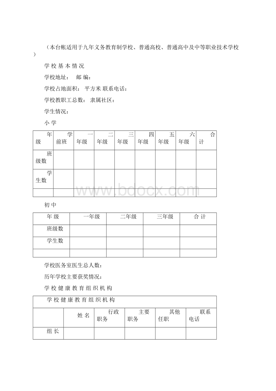 学校健康教育工作台帐.docx_第2页