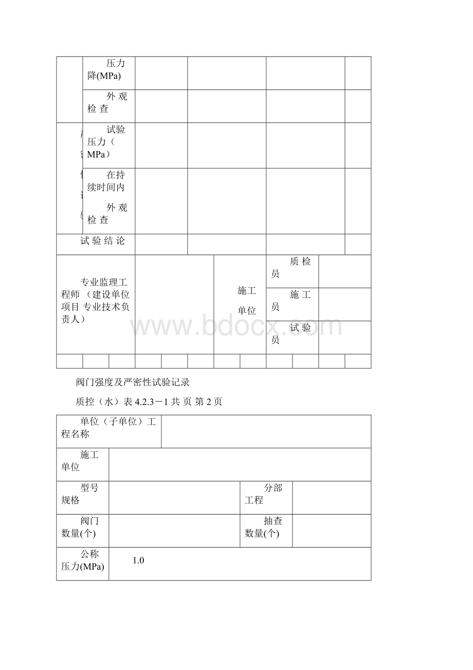 阀门强度及严密性试验资料收集表格Word文档下载推荐.docx_第2页