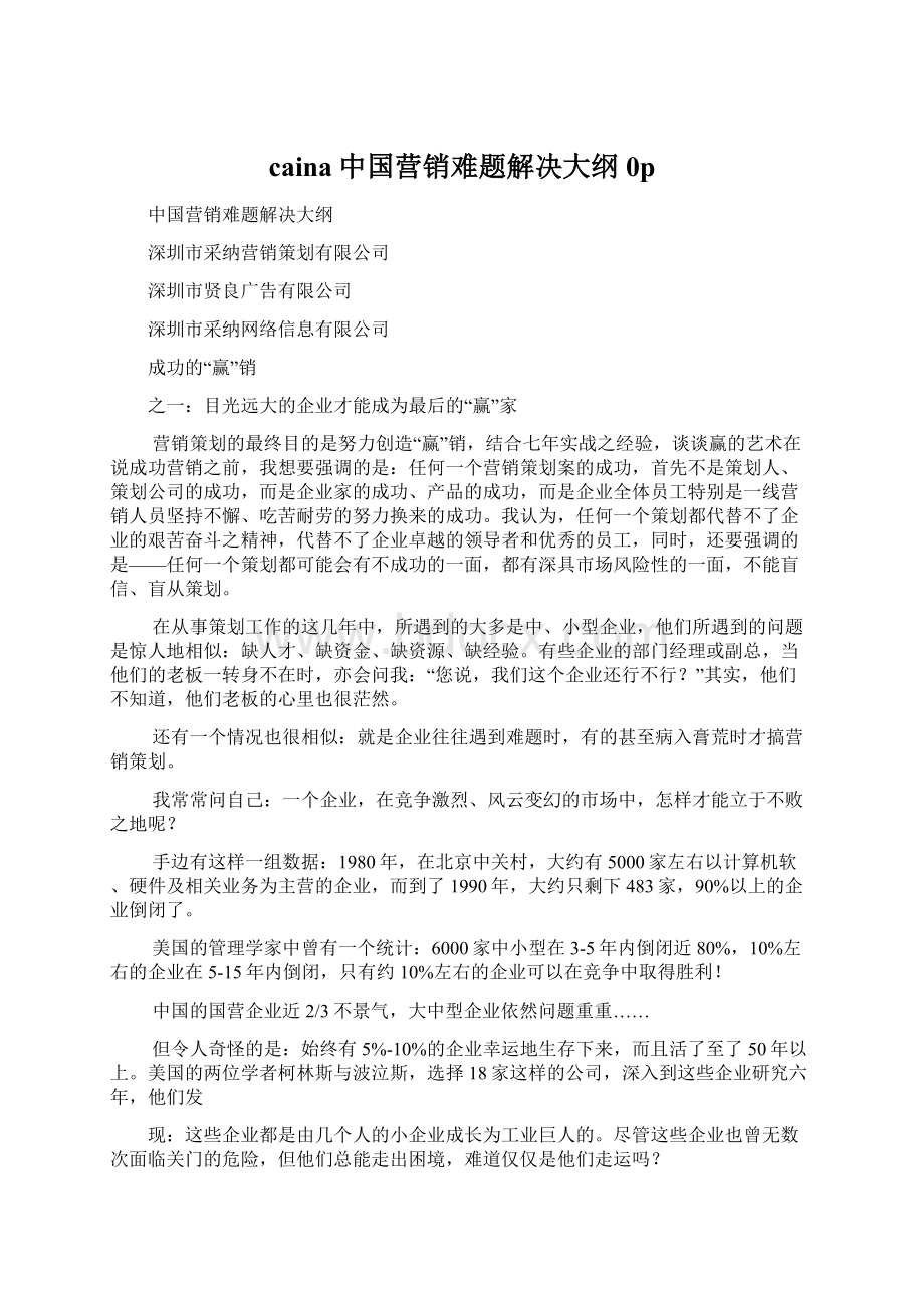 caina中国营销难题解决大纲0p.docx_第1页