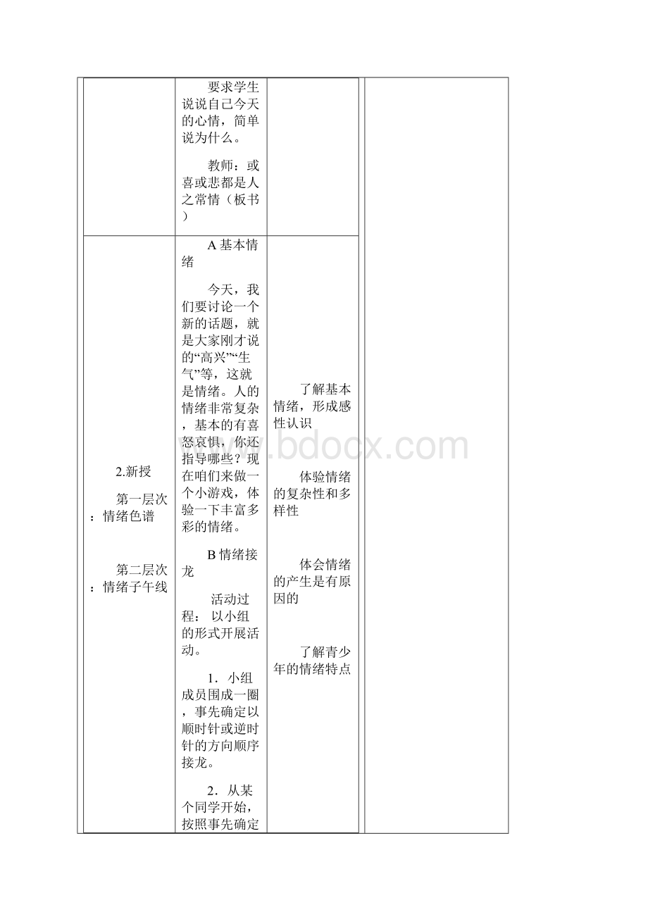 第四课多彩情绪好心情鼓舞大伙儿向前进好心情老友新朋抖精神家和睦万事兴天增岁月人增寿.docx_第3页