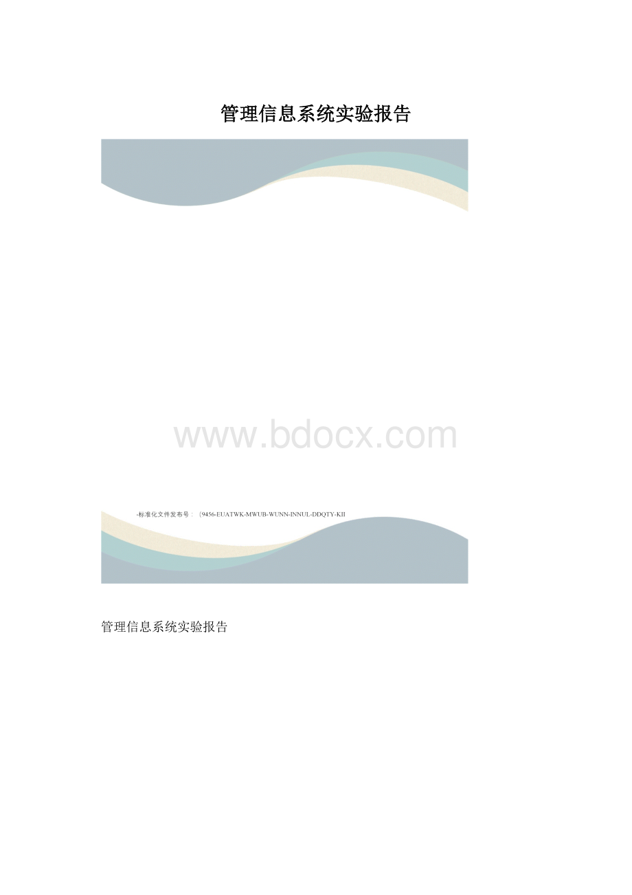 管理信息系统实验报告.docx