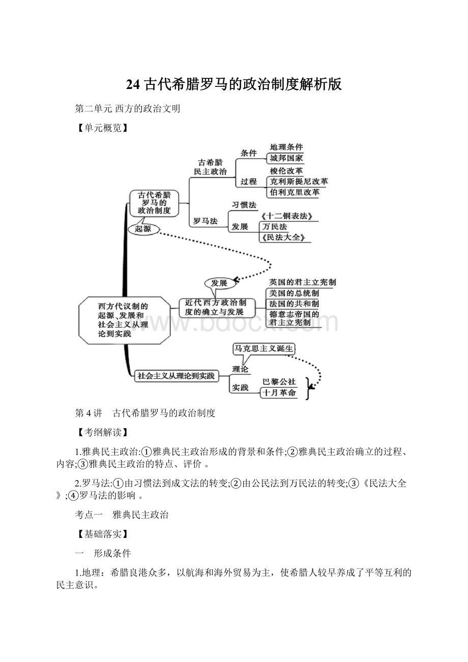 24古代希腊罗马的政治制度解析版.docx_第1页