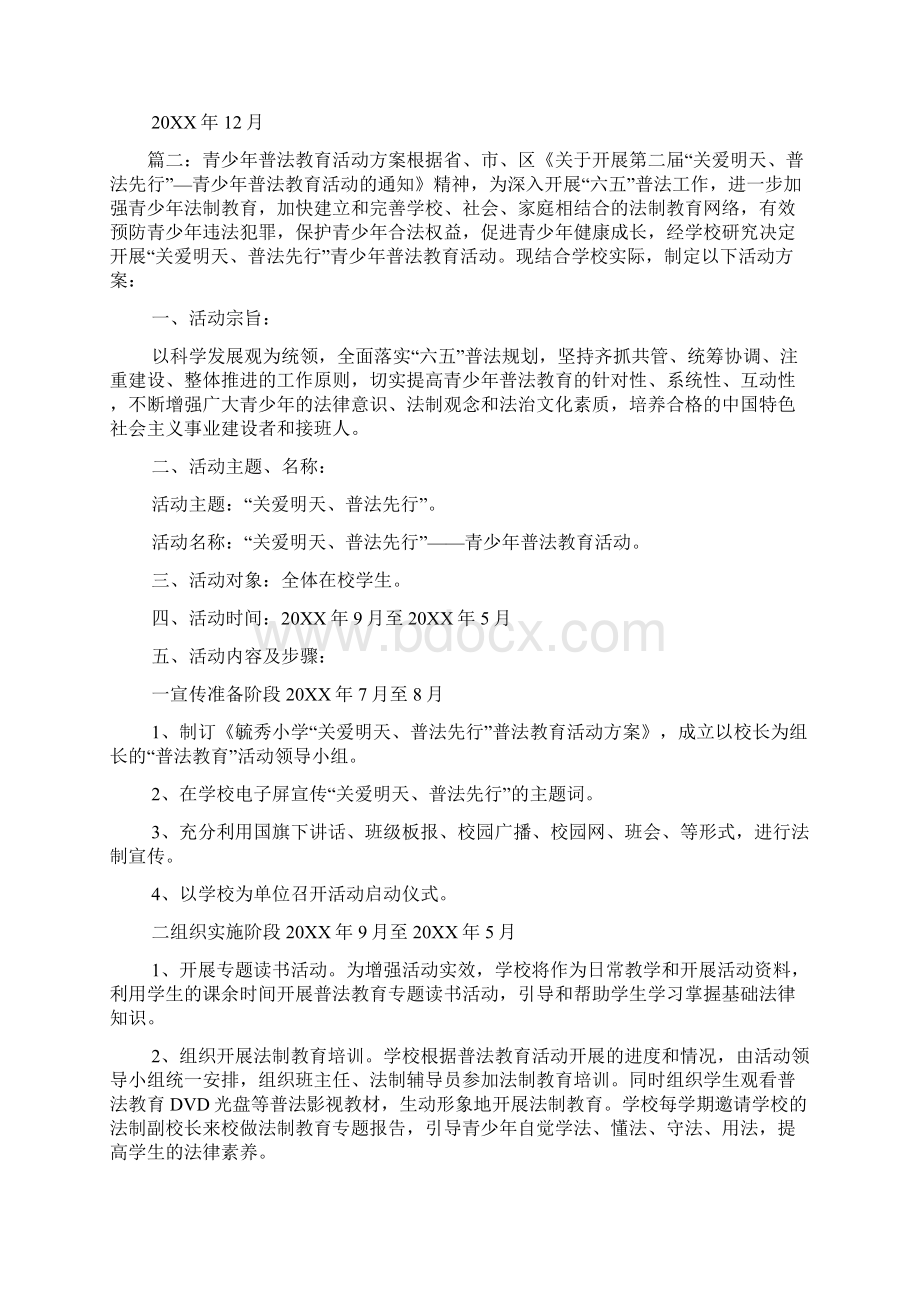 最新普法主题活动方案Word格式文档下载.docx_第2页