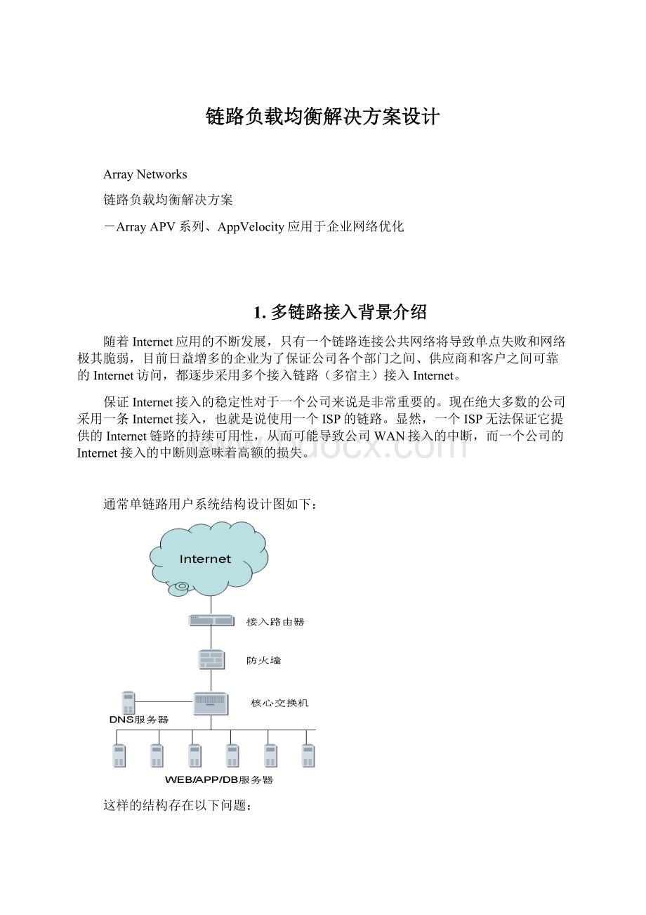 链路负载均衡解决方案设计文档格式.docx