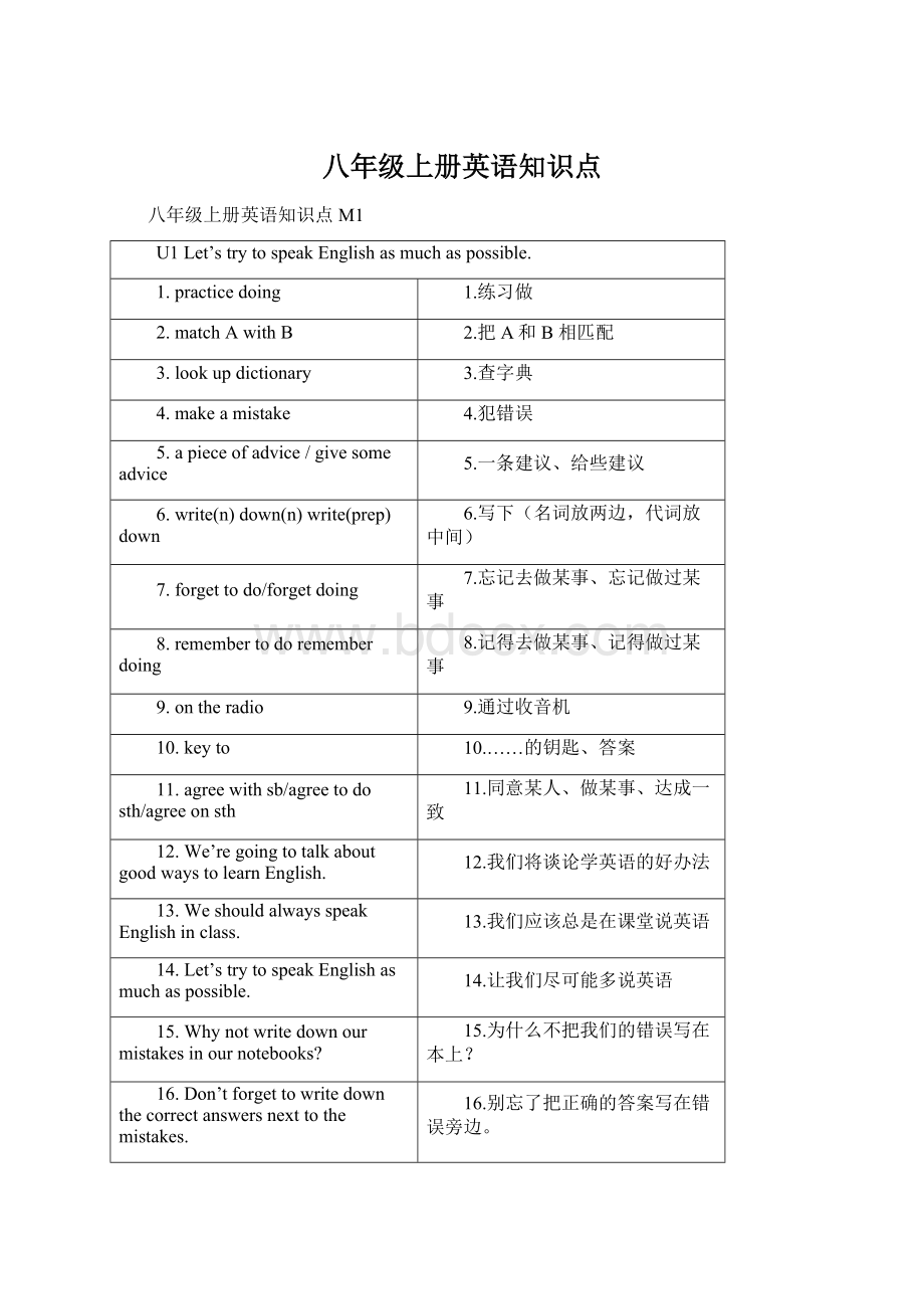 八年级上册英语知识点Word格式.docx