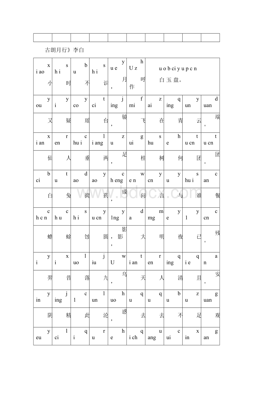 与月亮有关的诗句注音版Word文档下载推荐.docx_第3页