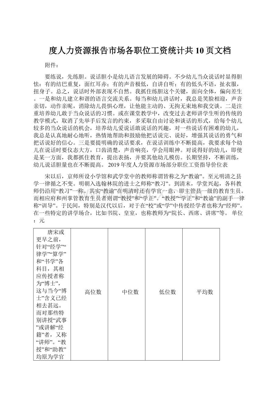 度人力资源报告市场各职位工资统计共10页文档Word格式文档下载.docx_第1页