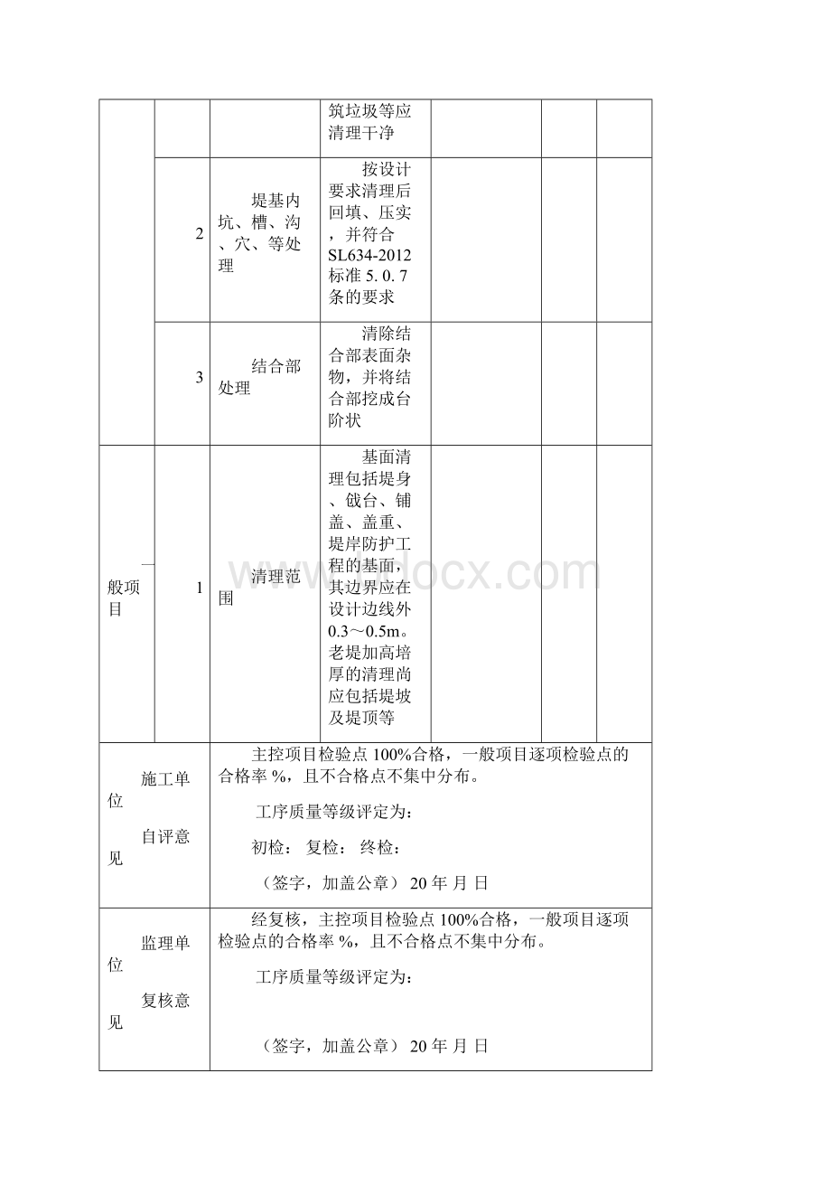 SL634新规范水利水电工程施工质量评定表样表.docx_第3页