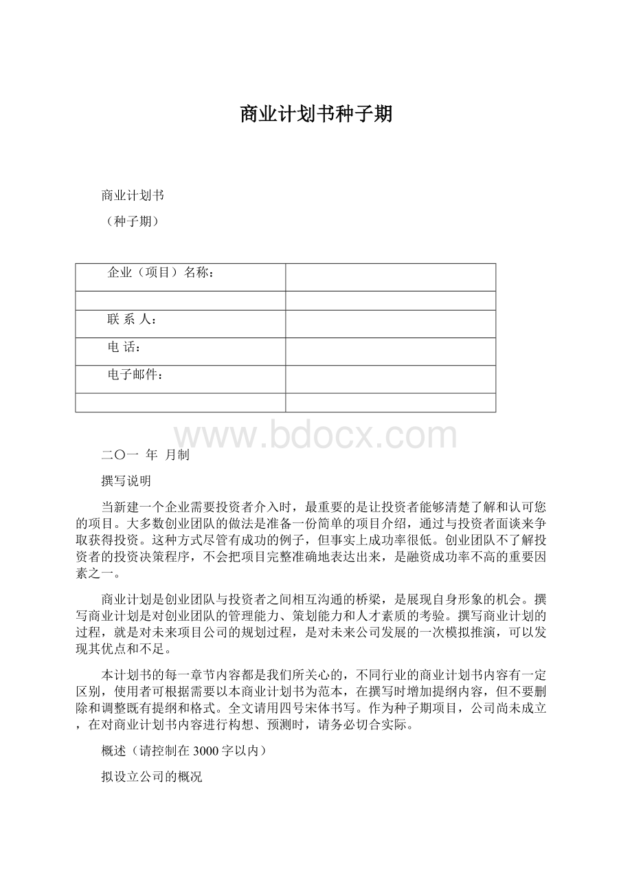 商业计划书种子期.docx