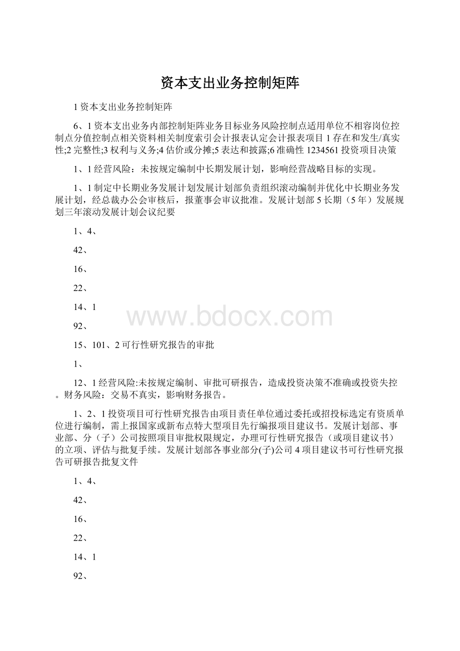 资本支出业务控制矩阵.docx