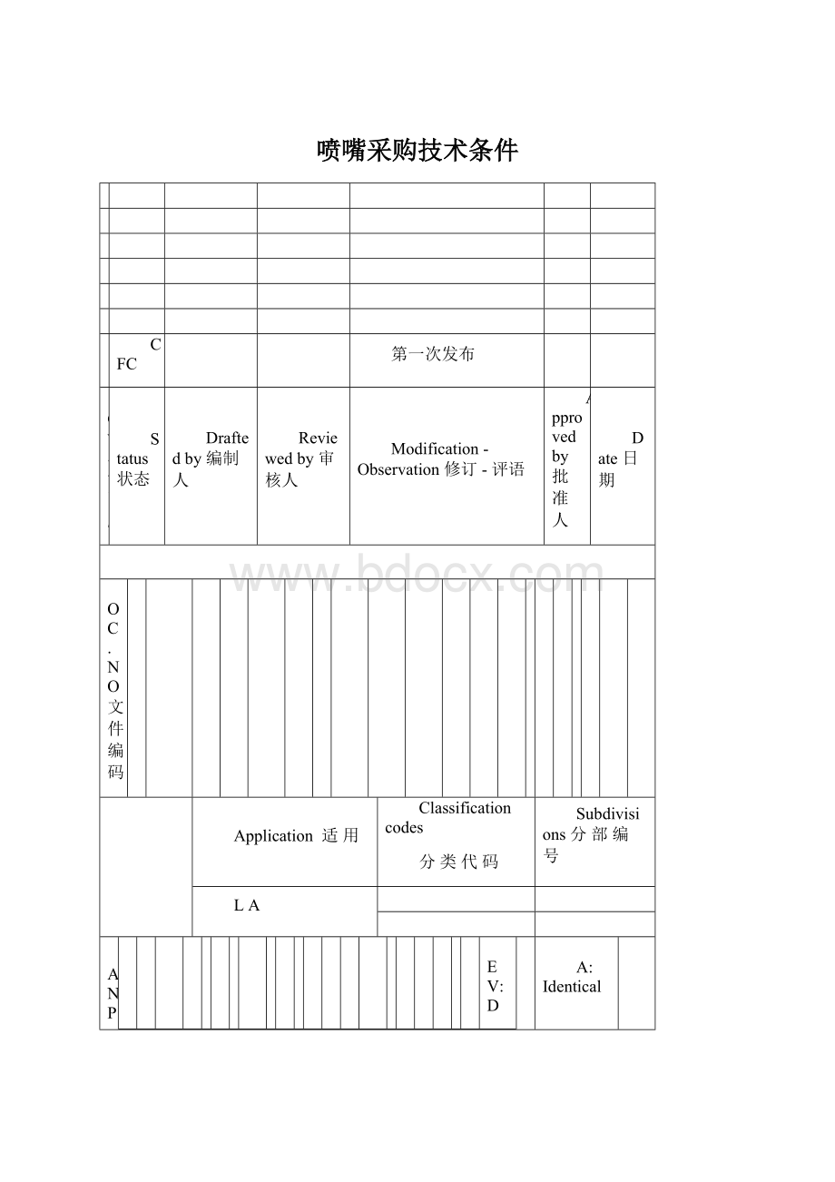 喷嘴采购技术条件Word文档格式.docx