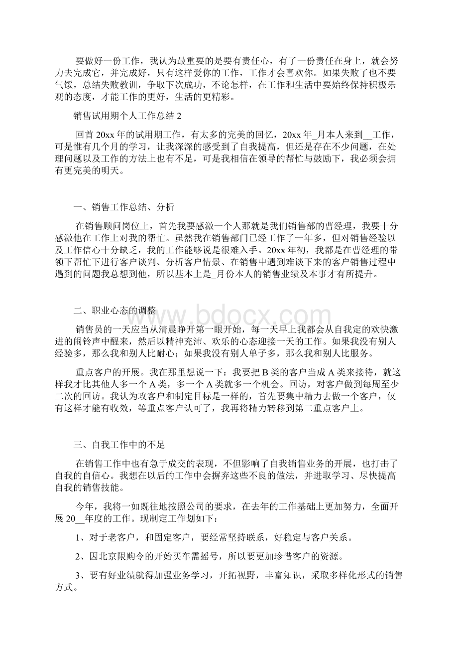 销售试用期个人工作总结15篇.docx_第2页