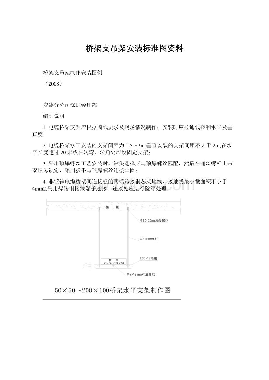 桥架支吊架安装标准图资料.docx