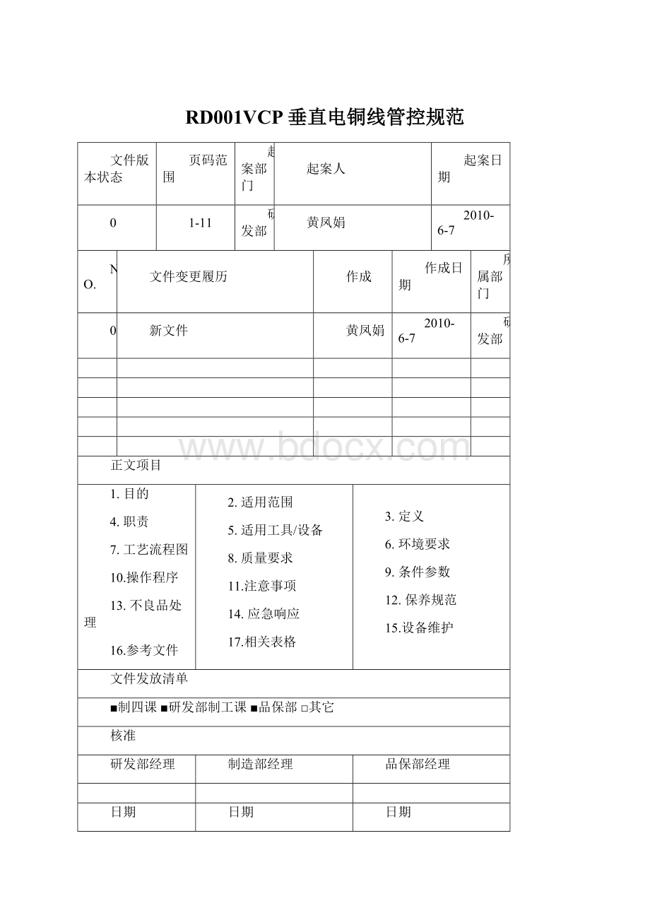 RD001VCP垂直电铜线管控规范Word文件下载.docx