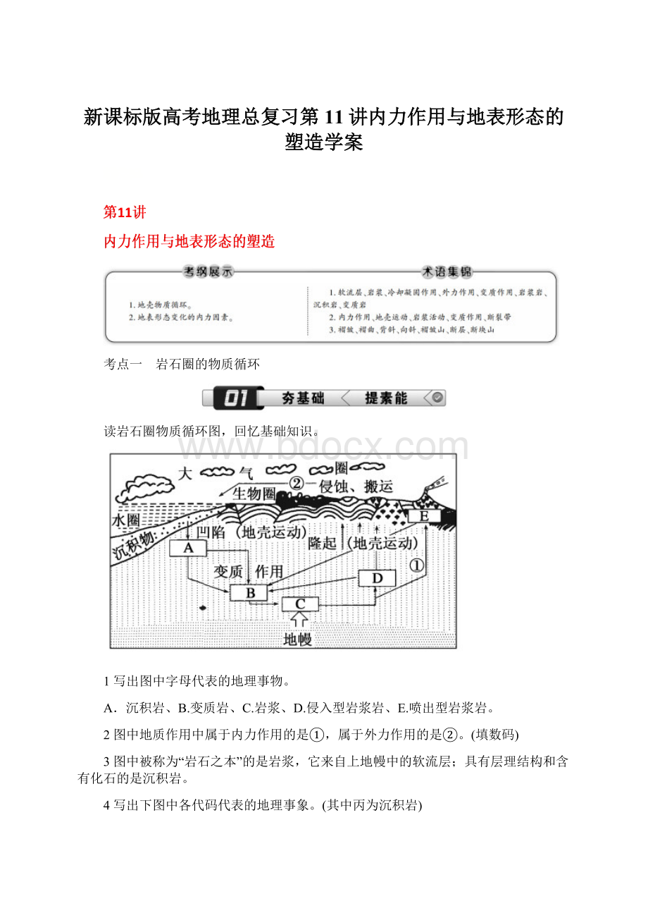 新课标版高考地理总复习第11讲内力作用与地表形态的塑造学案.docx