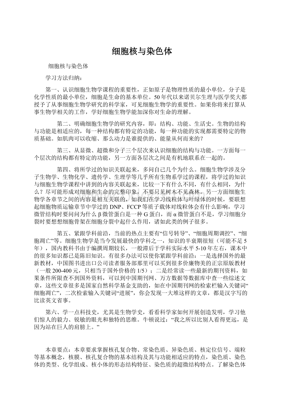 细胞核与染色体Word文档格式.docx