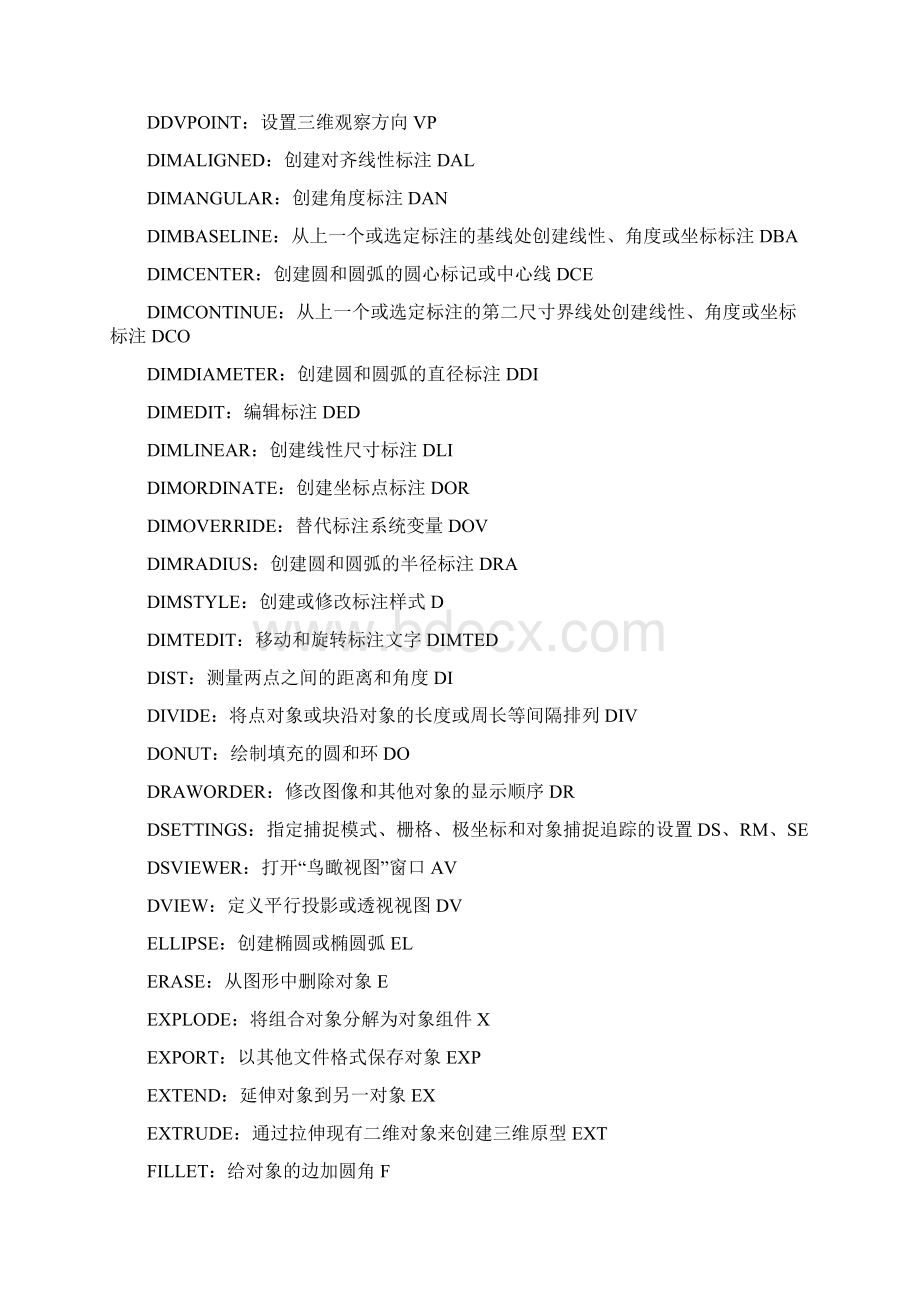 Auto CAD 命令大全Word文档下载推荐.docx_第2页