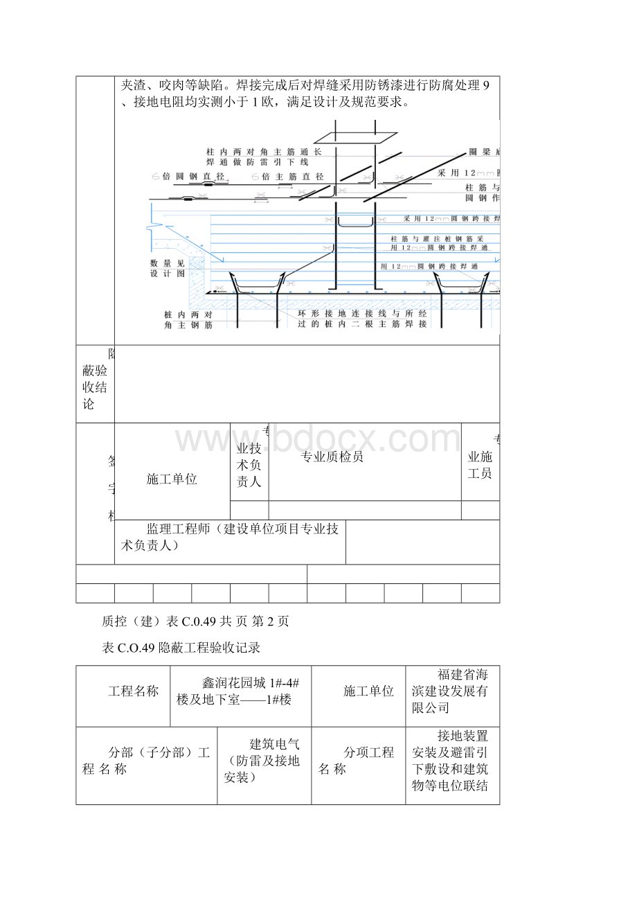 电气隐蔽工程检查验收记录Word文件下载.docx_第2页