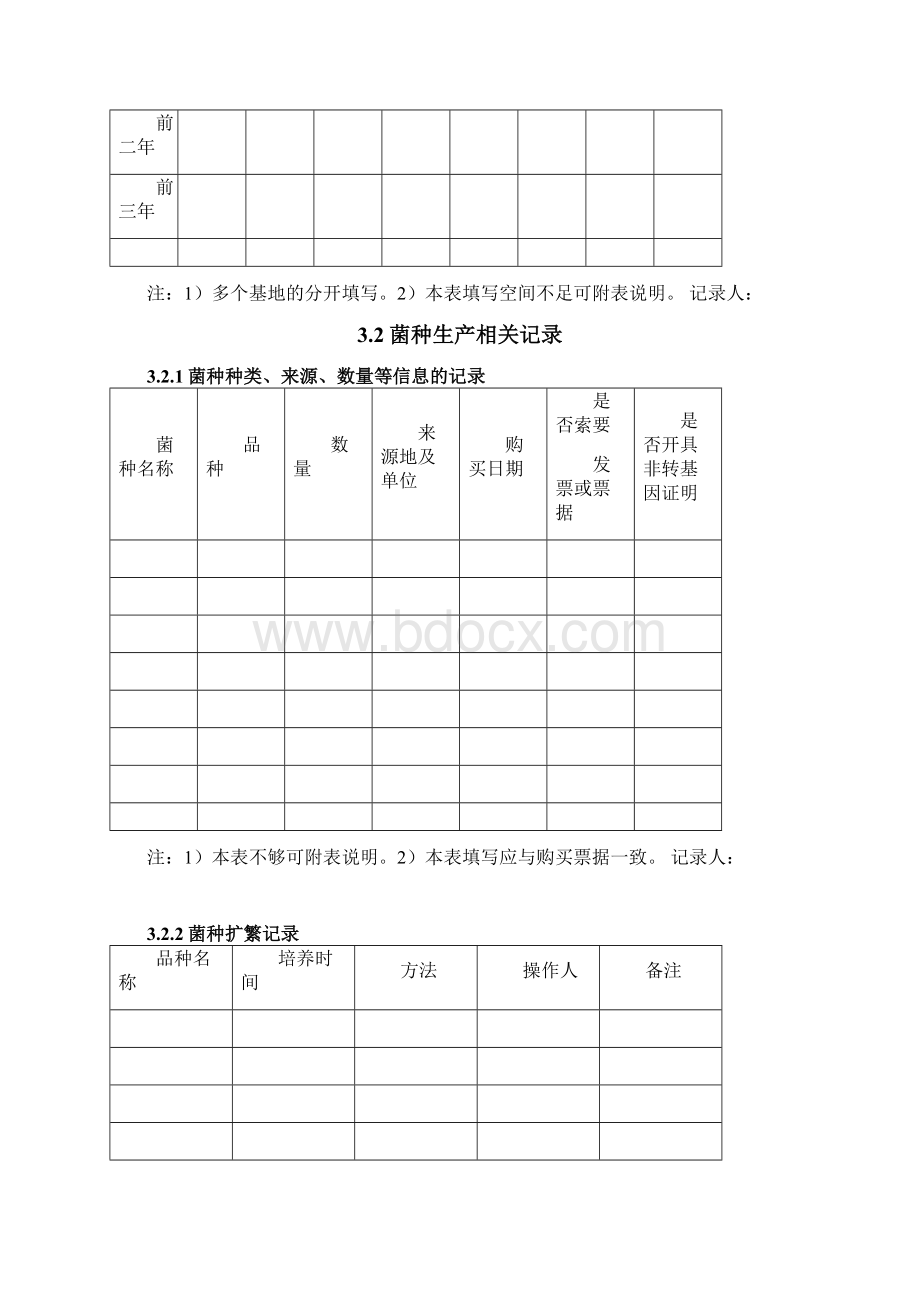 食用菌有机产品认证记录表Word格式.docx_第3页