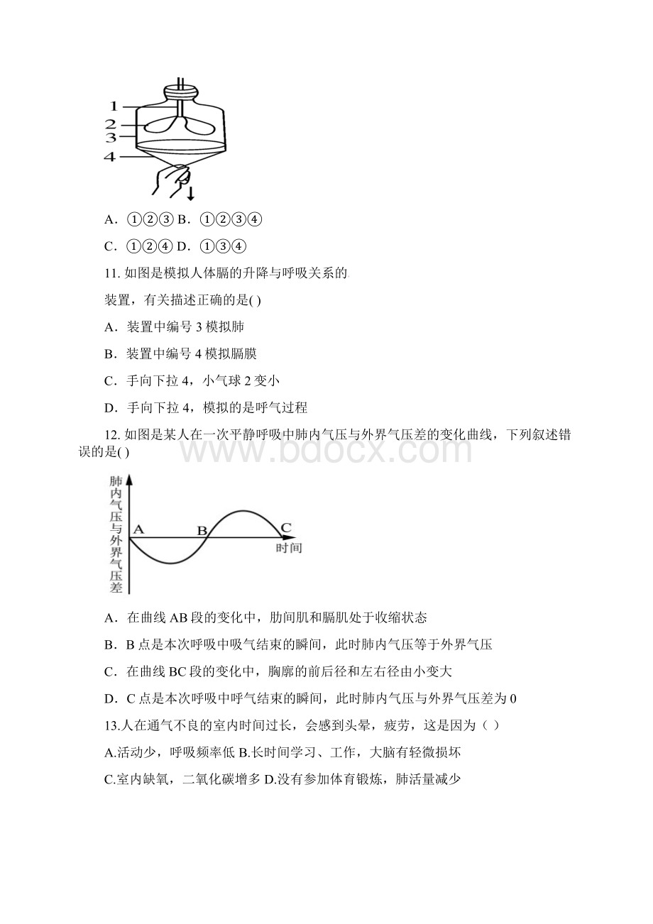 山东省德州市第九中学学年七年级生物下学期期中试题新人教版Word格式.docx_第3页