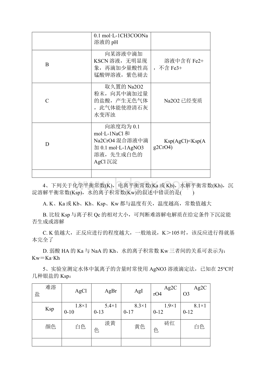 学年人教版选修4第3章水溶液中的离子平衡第4节难溶电解质的溶解平衡第2课时作业Word文件下载.docx_第2页