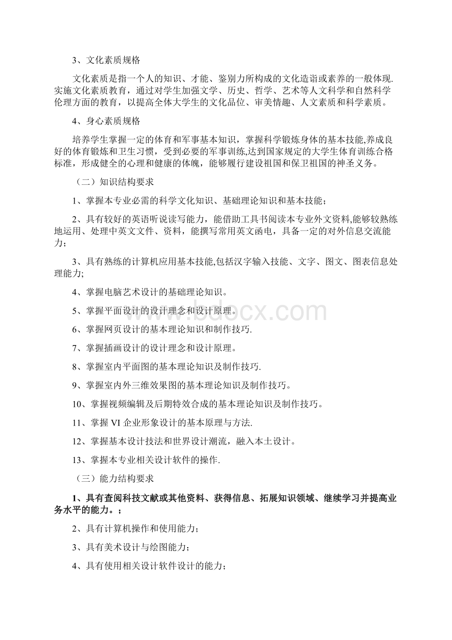 艺术设计专业人才培养方案Word格式.docx_第2页