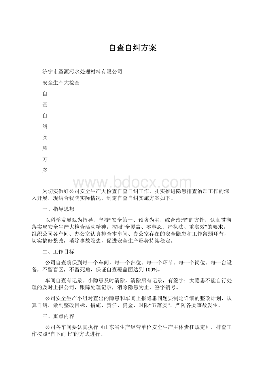 自查自纠方案.docx