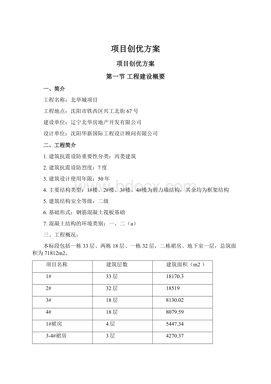 项目创优方案Word文档下载推荐.docx