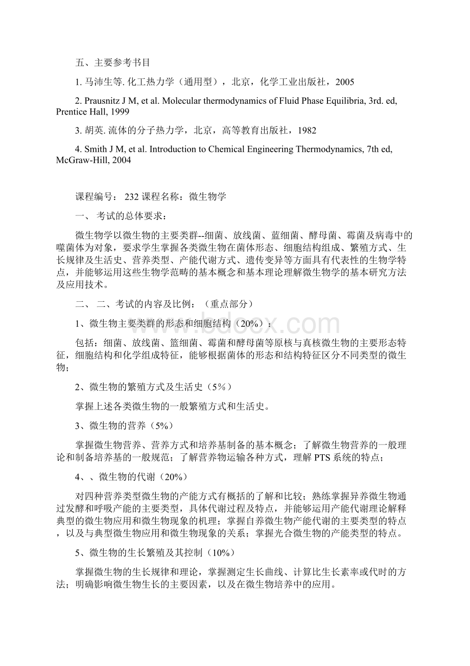 天津大学博士研究生入学考试化工学院考试大纲前编Word格式.docx_第3页