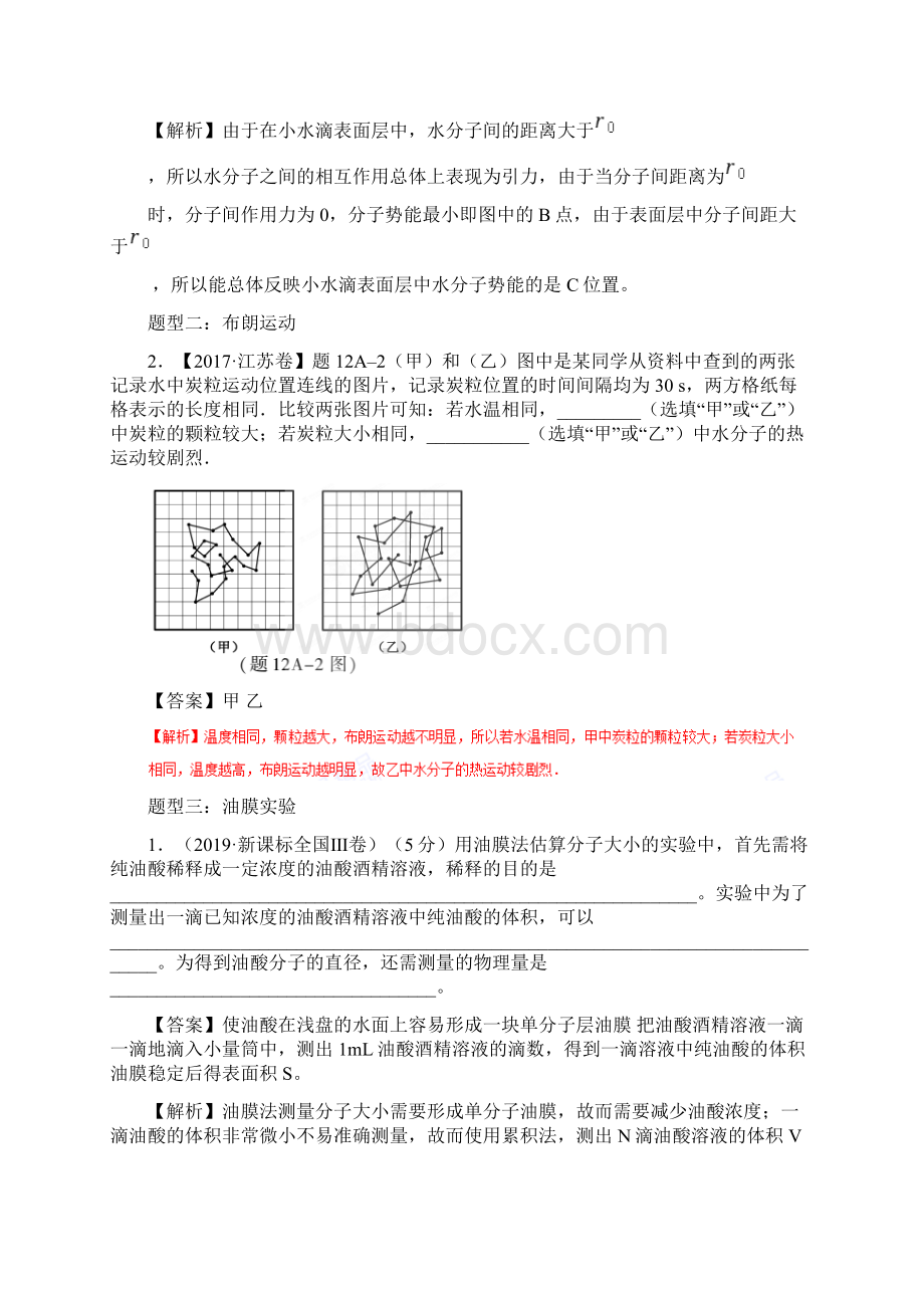 高考物理热学选择题填空题专练考前专练带答案.docx_第2页