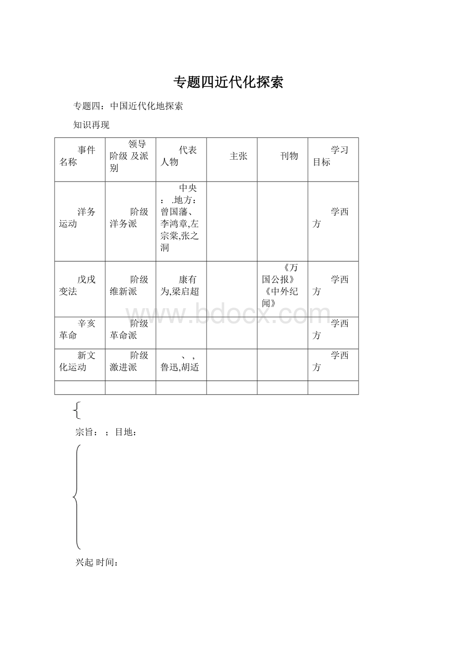 专题四近代化探索Word文件下载.docx