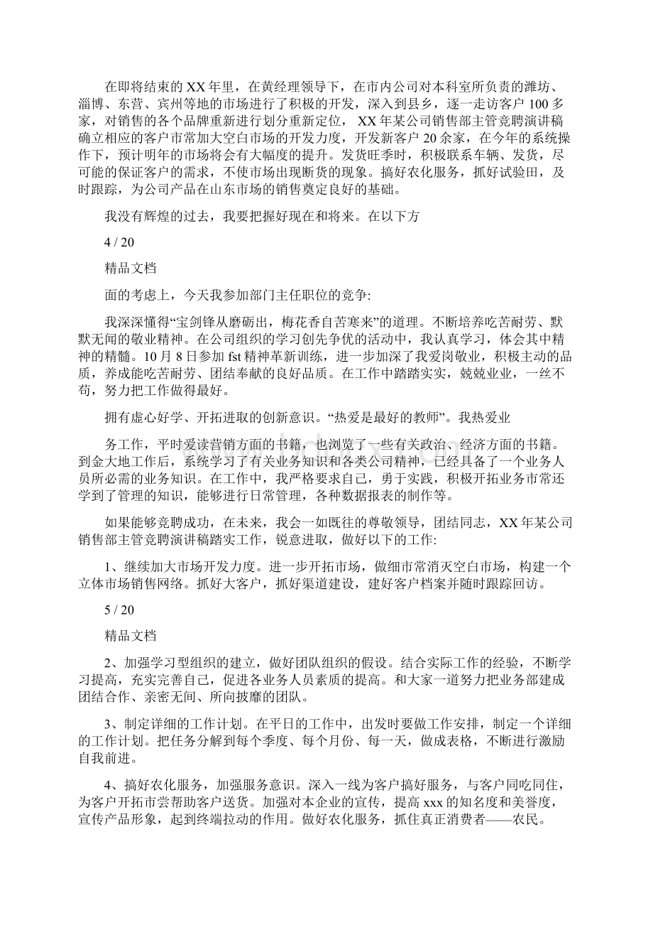 销售主管竞聘演讲稿Word格式.docx_第3页