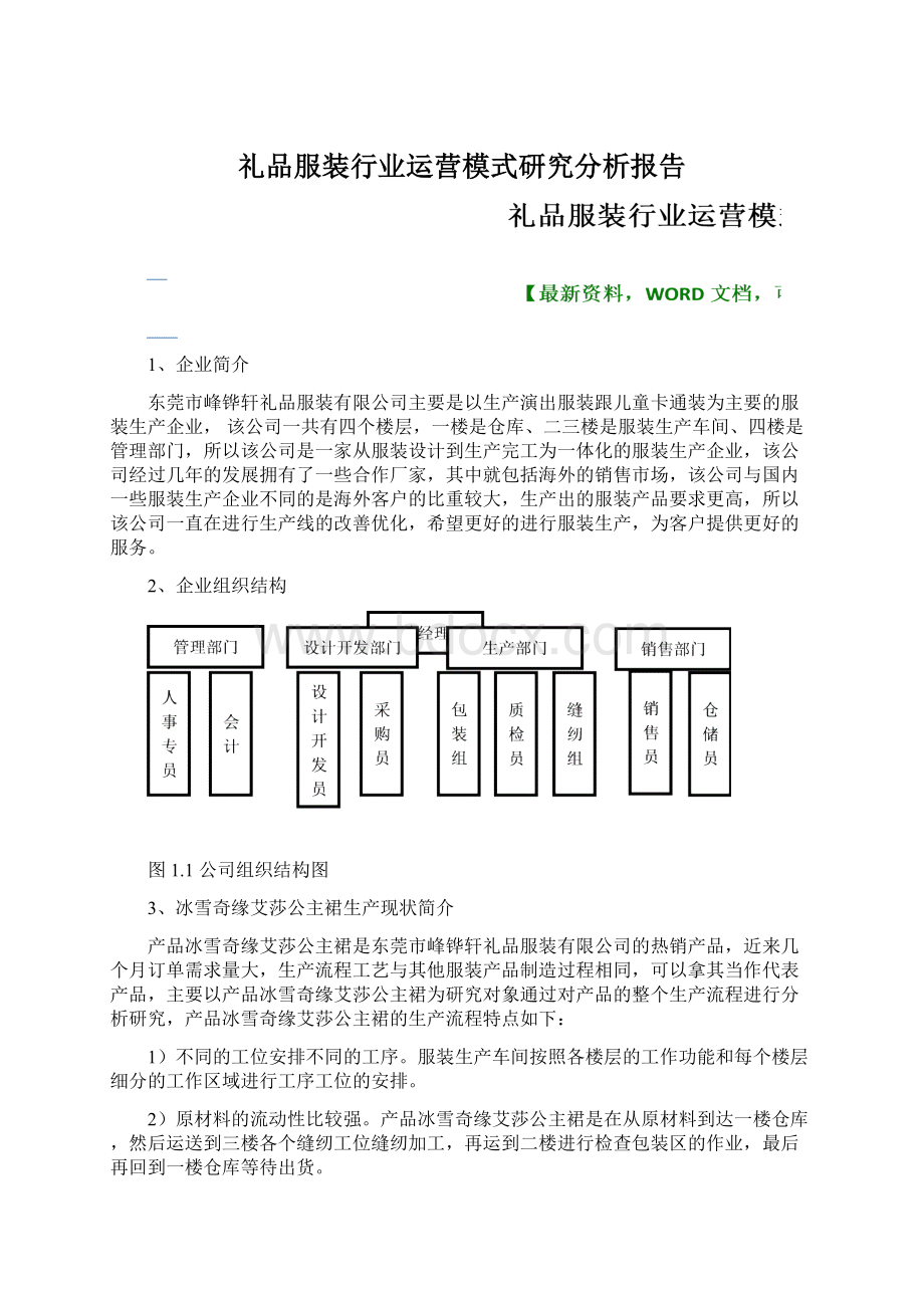 礼品服装行业运营模式研究分析报告文档格式.docx