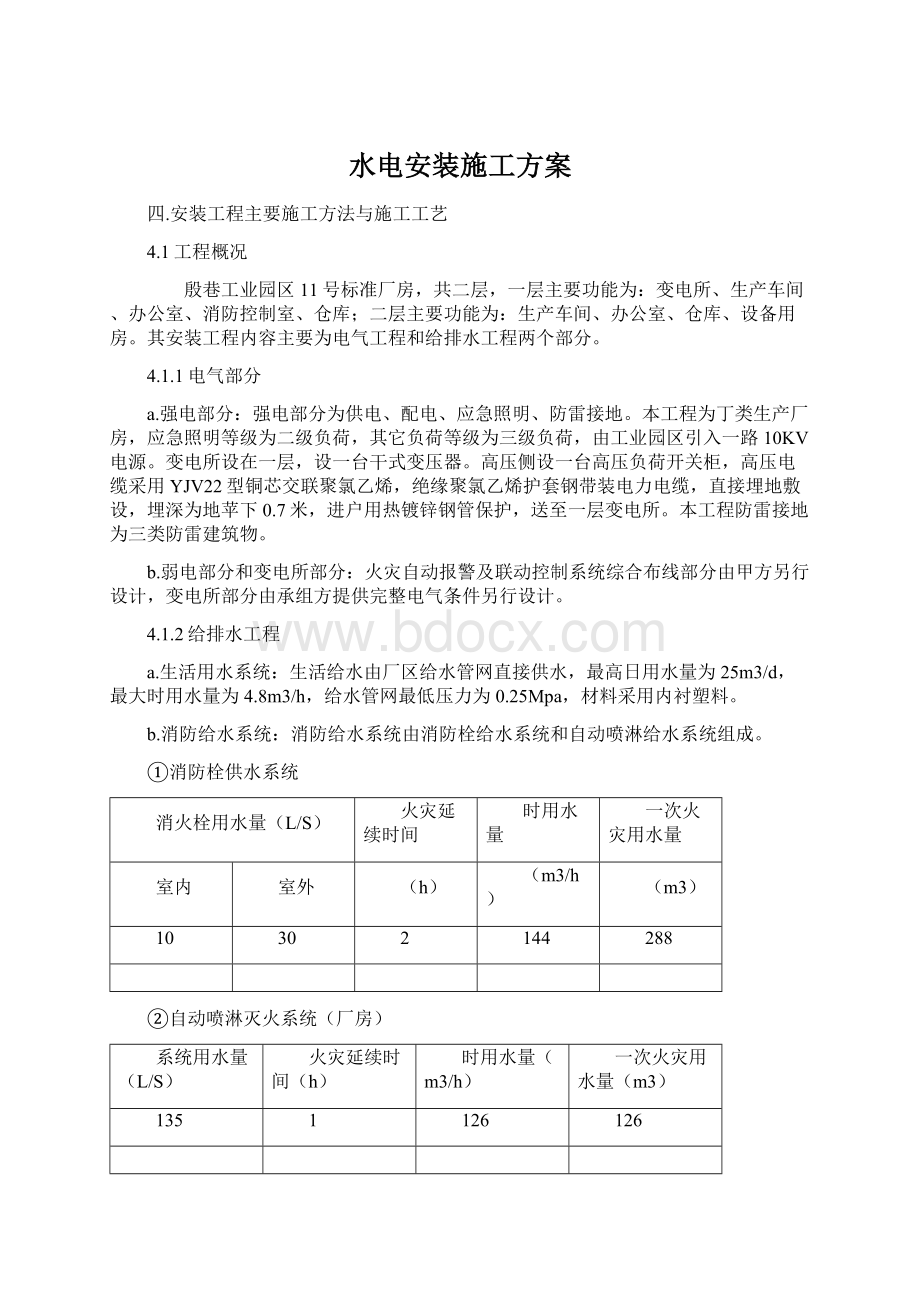 水电安装施工方案.docx