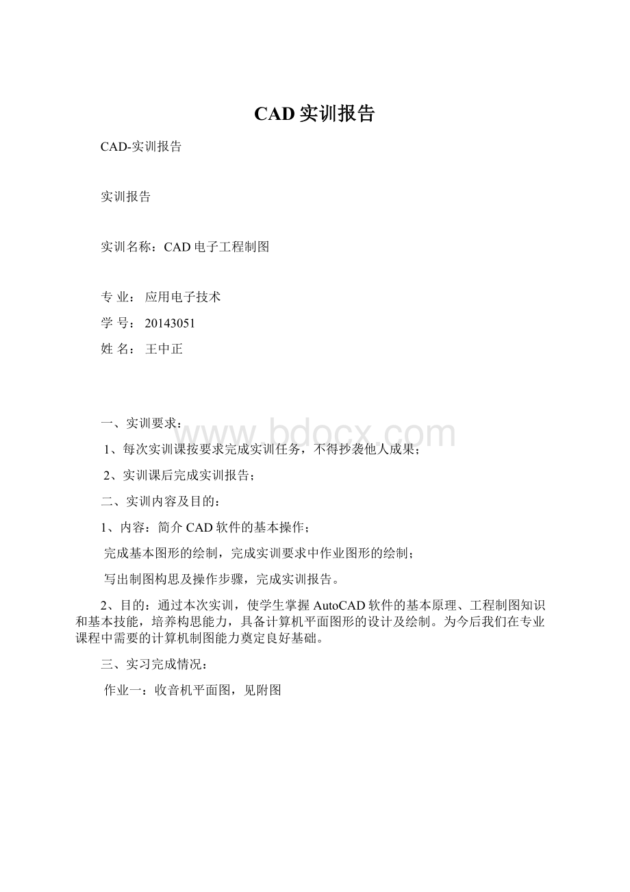 CAD实训报告.docx_第1页