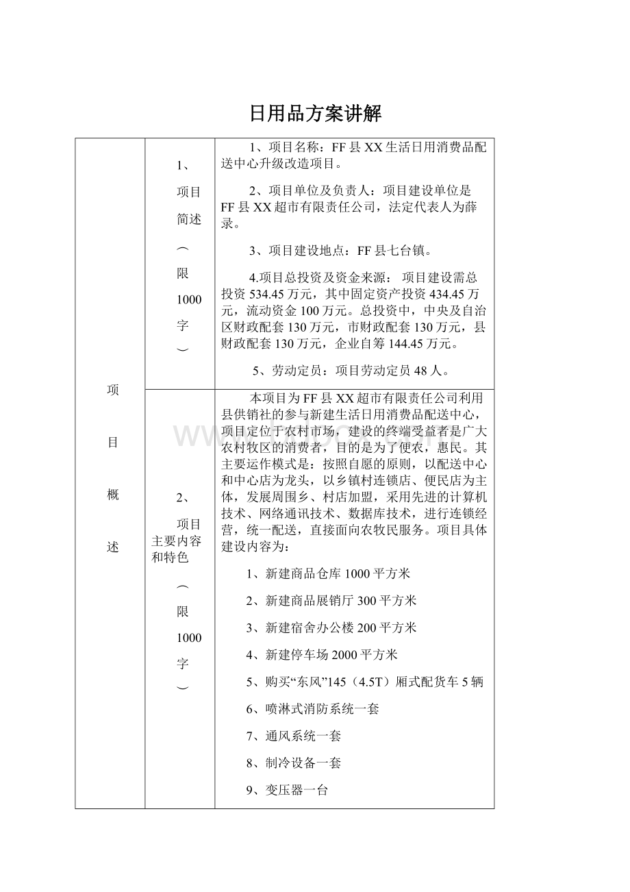 日用品方案讲解Word文件下载.docx