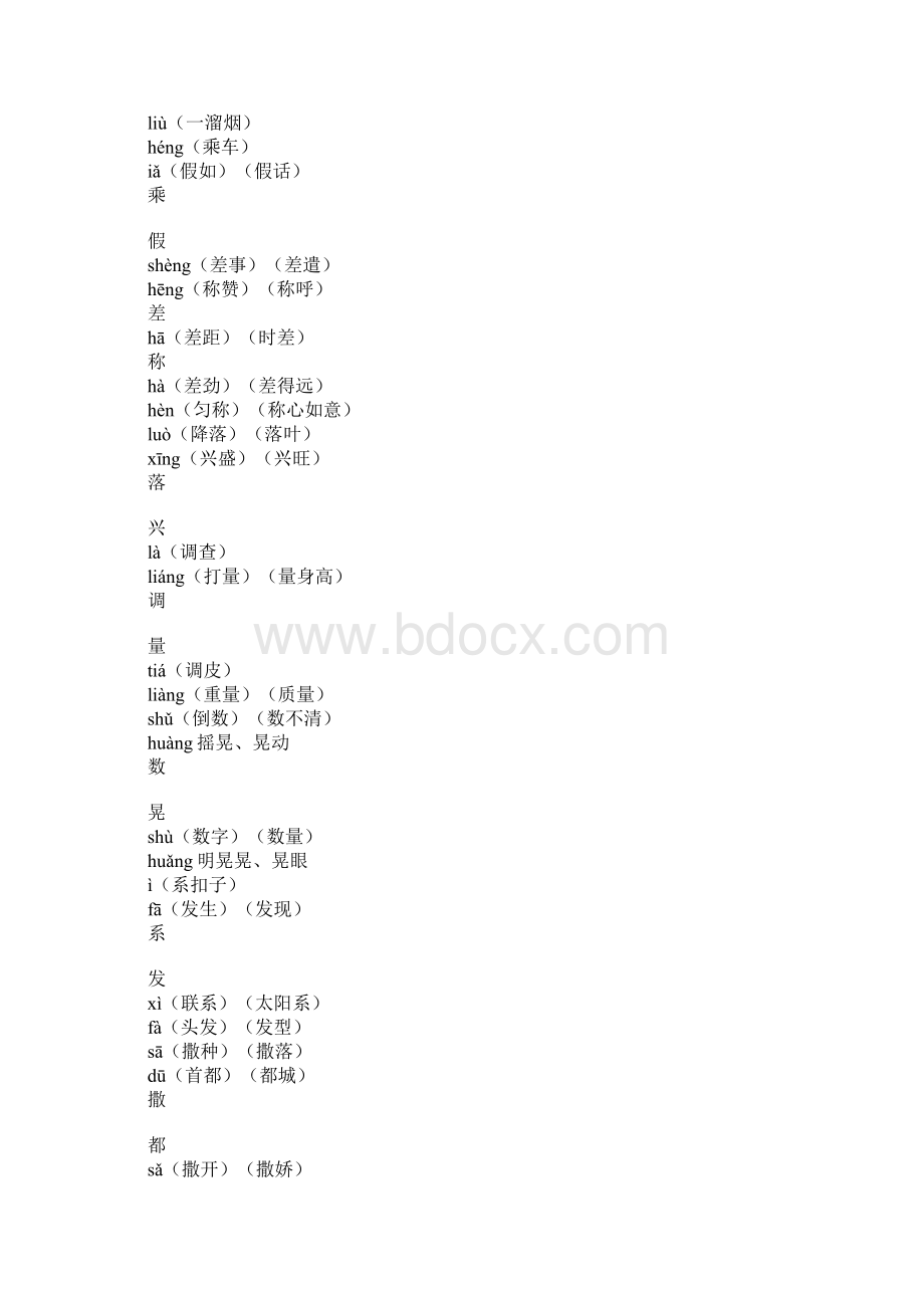 三年级语文上册多音字填空复习.docx_第3页